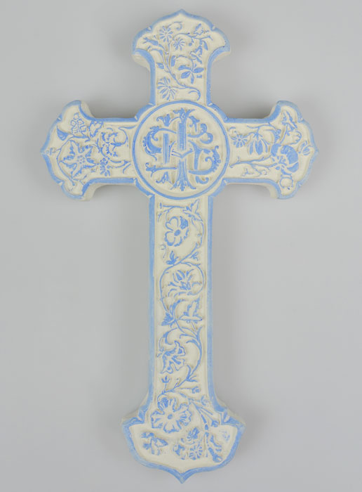 Croix Crucifix de La Ste Vierge Marie Bleue - 17 cm (pic 2)