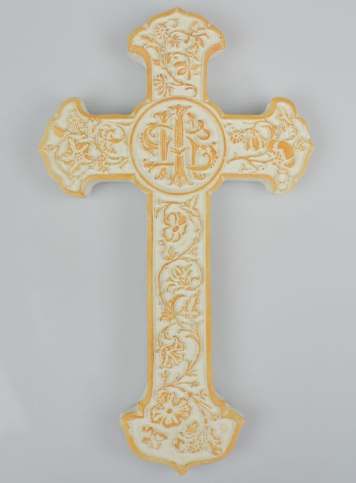 Croix Crucifix de La Ste Vierge Marie Dorée - 17 cm (pic 2)