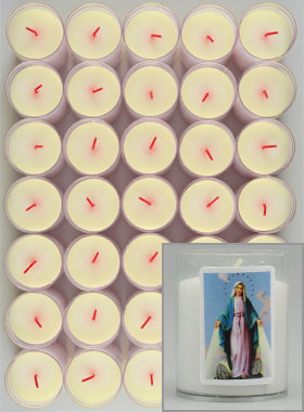 48 Bougies Veilleuses d'Eglise - Vierge Miraculeuse (pic 1)