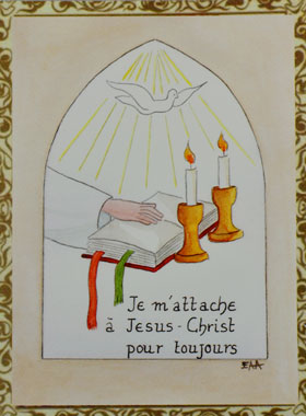 Carte de Confirmation - Beige - Je m'attache à Jésus (pic 1)