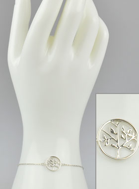 Bracelet Arbre de Vie - Médaille Ajourée - Argent Massif (pic 1)