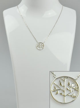 Collier Arbre de Vie - Médaille Ajourée - Argent Massif (pic 1)
