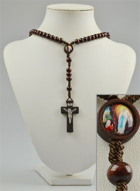 Collier Chapelet en Bois Foncé (pic 1)