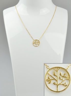 Collier Arbre de Vie - Plaqué Or 18k (pic 1)