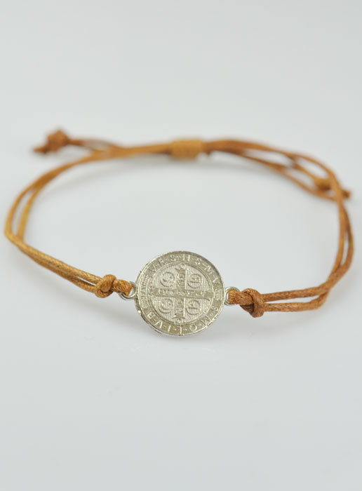 Bracelet Médaille de Saint Benoît - Marron (pic 2)