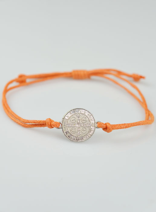 Bracelet Médaille de Saint Benoît - Orange (pic 2)