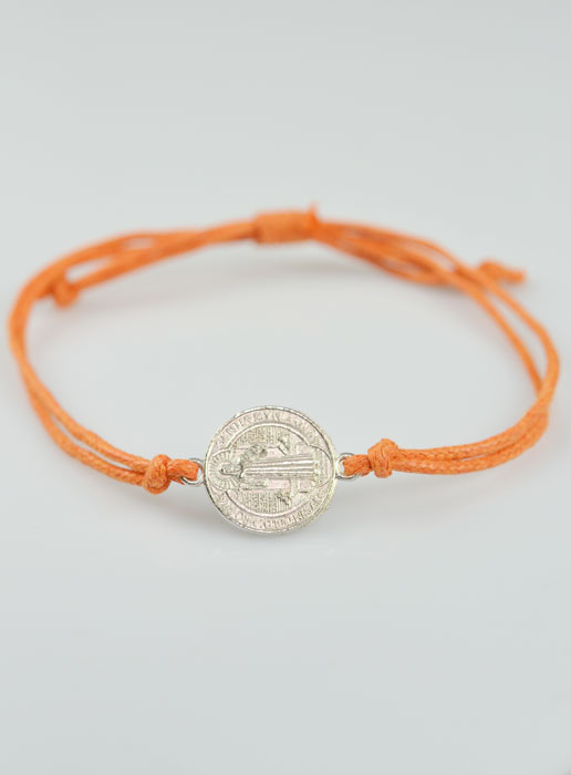 Bracelet Médaille de Saint Benoît - Orange (pic 3)