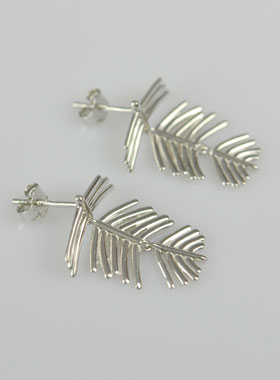 Boucles d'Oreilles Plume d'Ange Protecteur - Argent 925/1000 (pic 1)