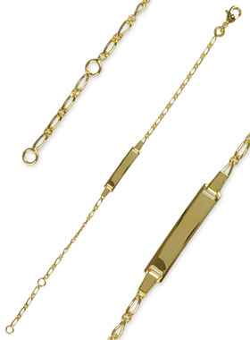 Gourmette de Baptême - Bracelet Bébé en Plaqué Or (pic 1)