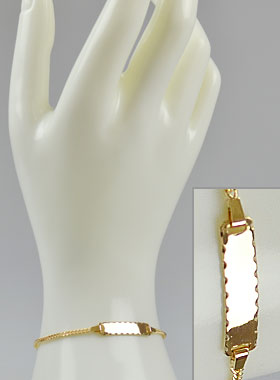 Bracelet de Baptême Bébé en Plaqué Or 18k - Maille Gourmette (pic 1)