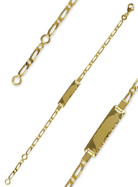Bracelet de Baptême Bébé en Plaqué Or 18k - Maille Cheval (pic 1)