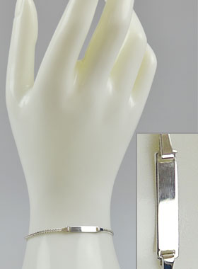 Gourmette pour Bébé en Argent à Graver - Maille Gourmette (pic 1)