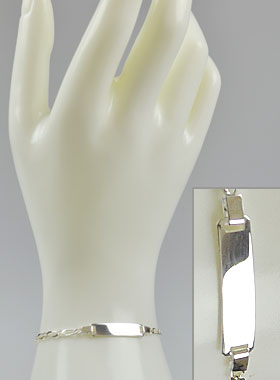 Bracelet de Baptême Bébé à Graver en Argent 925/1000 - Maille Cheval (pic 1)