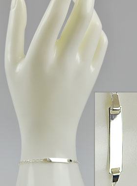 Bracelet de Baptême Bébé en Argent 925/1000 - Maille Cheval (pic 1)