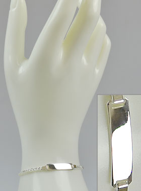 Bracelet de Baptême Bébé en Argent 925/1000 - Maille Gourmette (pic 1)