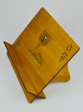 Pupitre Lutrin pour Bible - Gravé Eucharistie (pic 1)