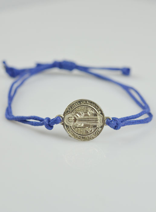 Bracelet Médaille de Saint Benoît - Bleu (pic 1)