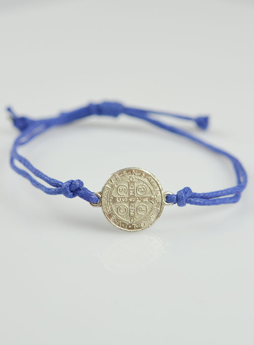 Bracelet Médaille de Saint Benoît - Bleu (pic 3)