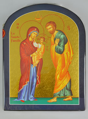 Icône Sainte Famille Arrondie - 19 cm - Artisanat Monastique Français (pic 1)