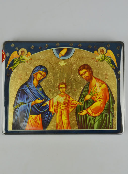 Icône Sainte Famille aux étoiles - 15 cm - Artisanat Monastique (pic 1)