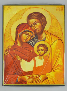 Icône Sainte Famille de Nazareth - 18 cm - Artisanat Monastique Français (pic 1)