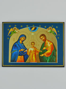 Petite Icône Sainte Famille aux étoiles - 10 cm (pic 1)
