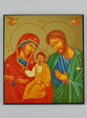 Petite Icône Byzantine Sainte Famille - 10 cm (pic 1)