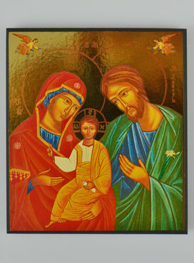 Icône Byzantine Sainte Famille - 9 cm (pic 1)