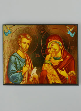 Icône Byzantine Sainte Famille - 8.5 cm (pic 1)