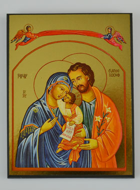 Icône Byzantine de la Sainte Famille - 10cm (pic 1)