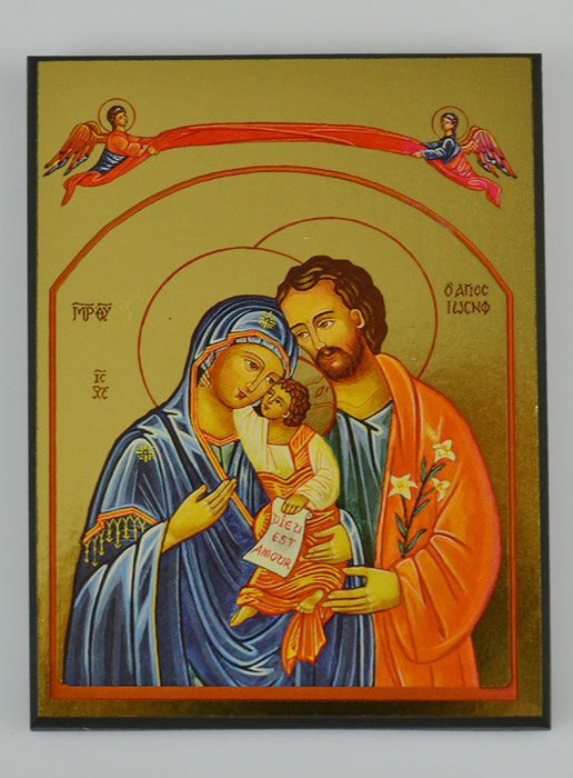 Icône Byzantine de la Sainte Famille - 10cm (pic 2)