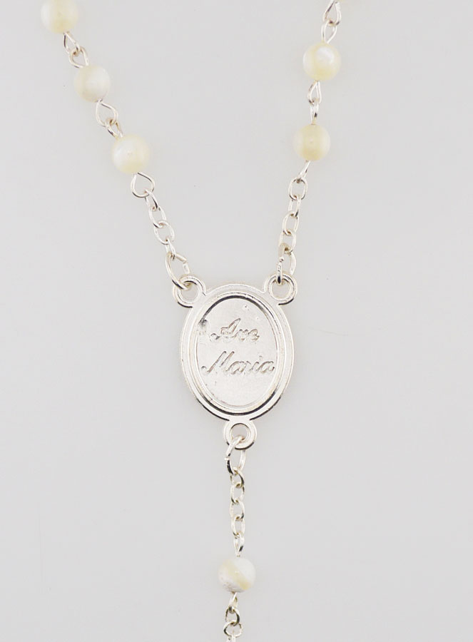 Chapelet en Perles de Nacre Véritable - Médaille Lourdes (pic 3)