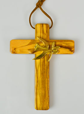 Crucifix en Bois d'Olivier - Ma Confirmation - 12cm (pic 1)