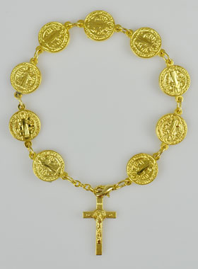 Bracelet Religieux Dizainier - Médailles de Saint Benoit (pic 1)