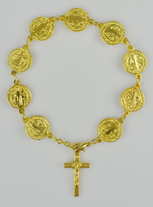 Bracelet Religieux Dizainier - Médailles de Saint Benoit (pic 2)