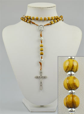 Chapelet de Saint Joseph en Bois d'Olivier - 45cm (pic 1)