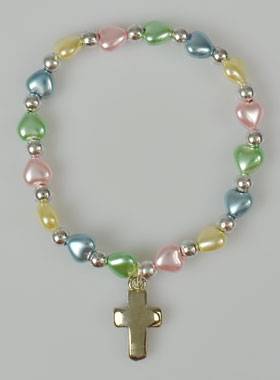 Bracelet Religieux Enfant - Croix & Coeur d'Amour (pic 1)