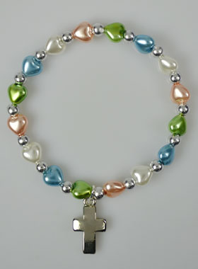 Bracelet Religieux en Perles Coeur Modèle Enfant (pic 1)
