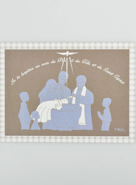 Carte de Baptême - Je te Baptise - Classique (pic 1)