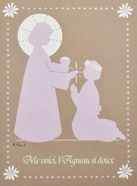 Image de Première Communion - Modèle Fille Rose (pic 1)