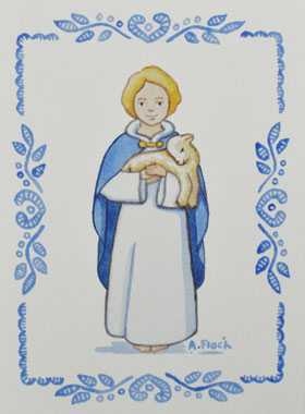 Carte de Première Communion - Je Reçois l'Agneau de Dieu (pic 1)
