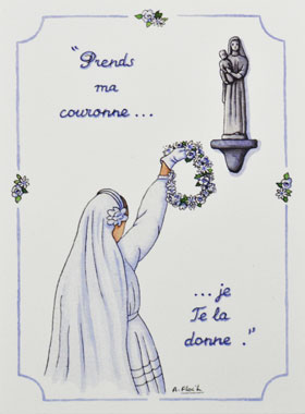 Carte de Première Communion - Marie, Je te Donne ma Couronne... (pic 1)