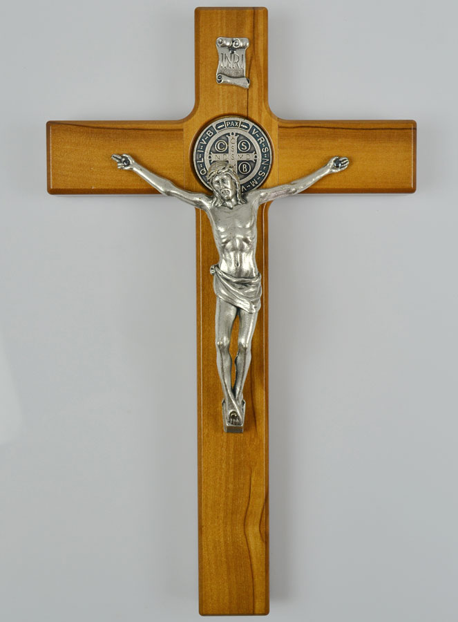 Crucifix de Saint Benoît en Bois - 25cm (pic 2)