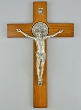 Crucifix de Saint Benoît en Bois - 30cm (pic 1)