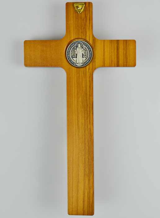 Croix de Saint Benoît en Bois Foncé - 20 x11cm (pic 3)