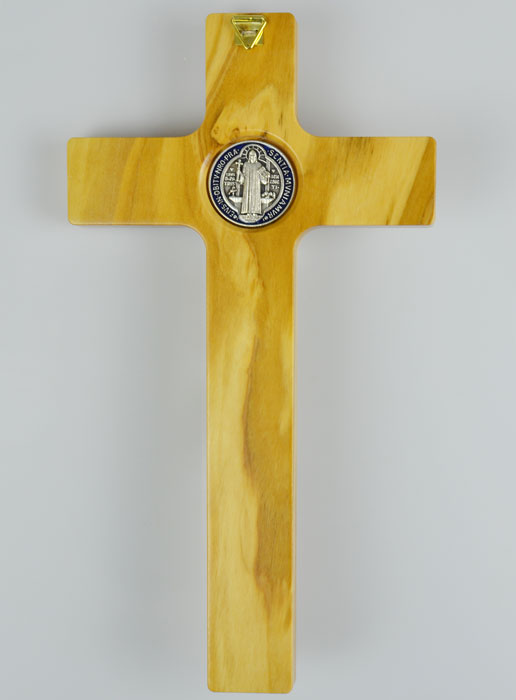 Croix de Saint Benoît en Bois Clair - 20 x 11 cm (pic 3)