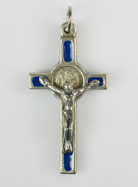 Pendentif Croix de Saint Benoit - Bleue (pic 1)