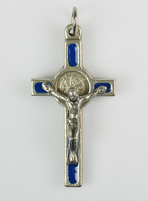 Pendentif Croix de Saint Benoit - Bleue (pic 2)