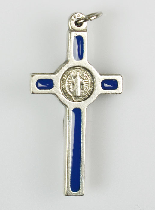 Pendentif Croix de Saint Benoit - Bleue (pic 3)