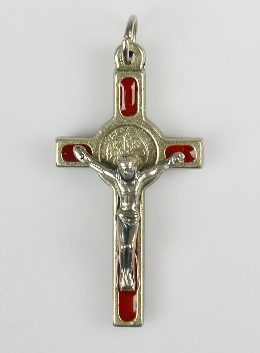 Pendentif Croix de Saint Benoit - Rouge (pic 2)